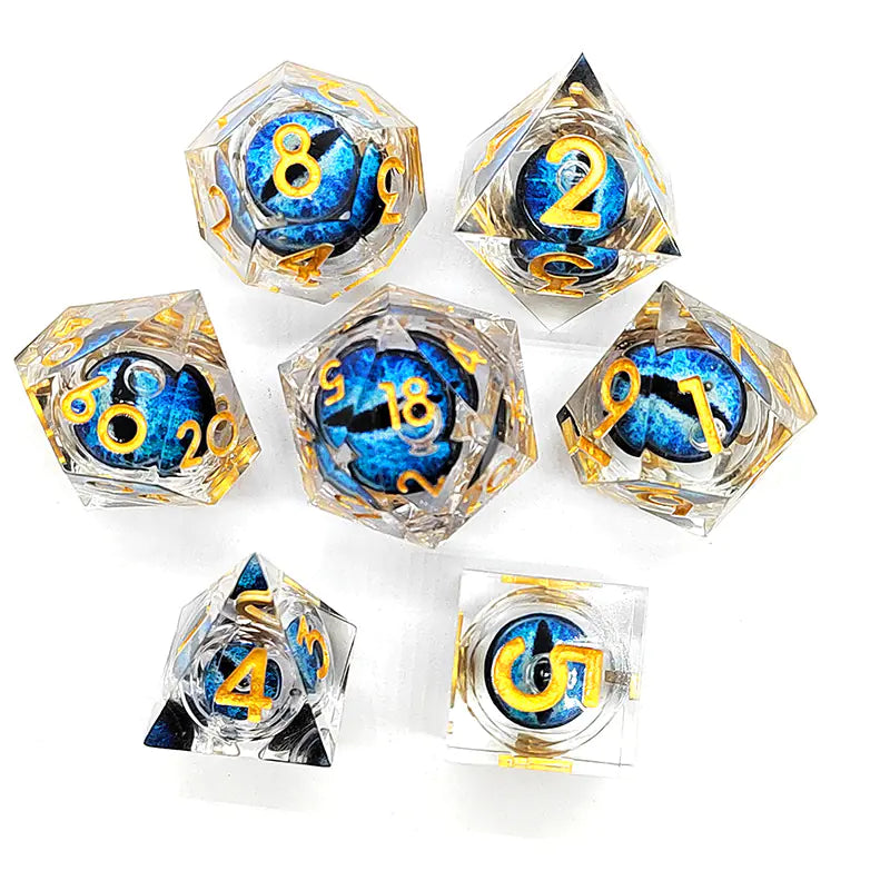 New Sharp Corner Resin Dice with Rotating Dragon Eye