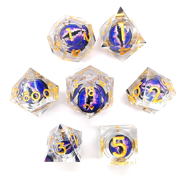 New Sharp Corner Resin Dice with Rotating Dragon Eye