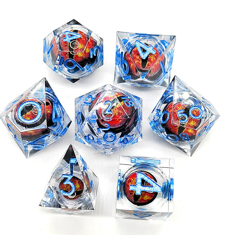 New Sharp Corner Resin Dice with Rotating Dragon Eye
