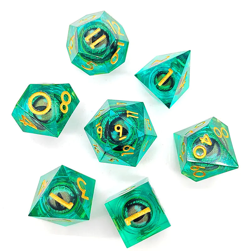 New Sharp Corner Resin Dice with Rotating Dragon Eye