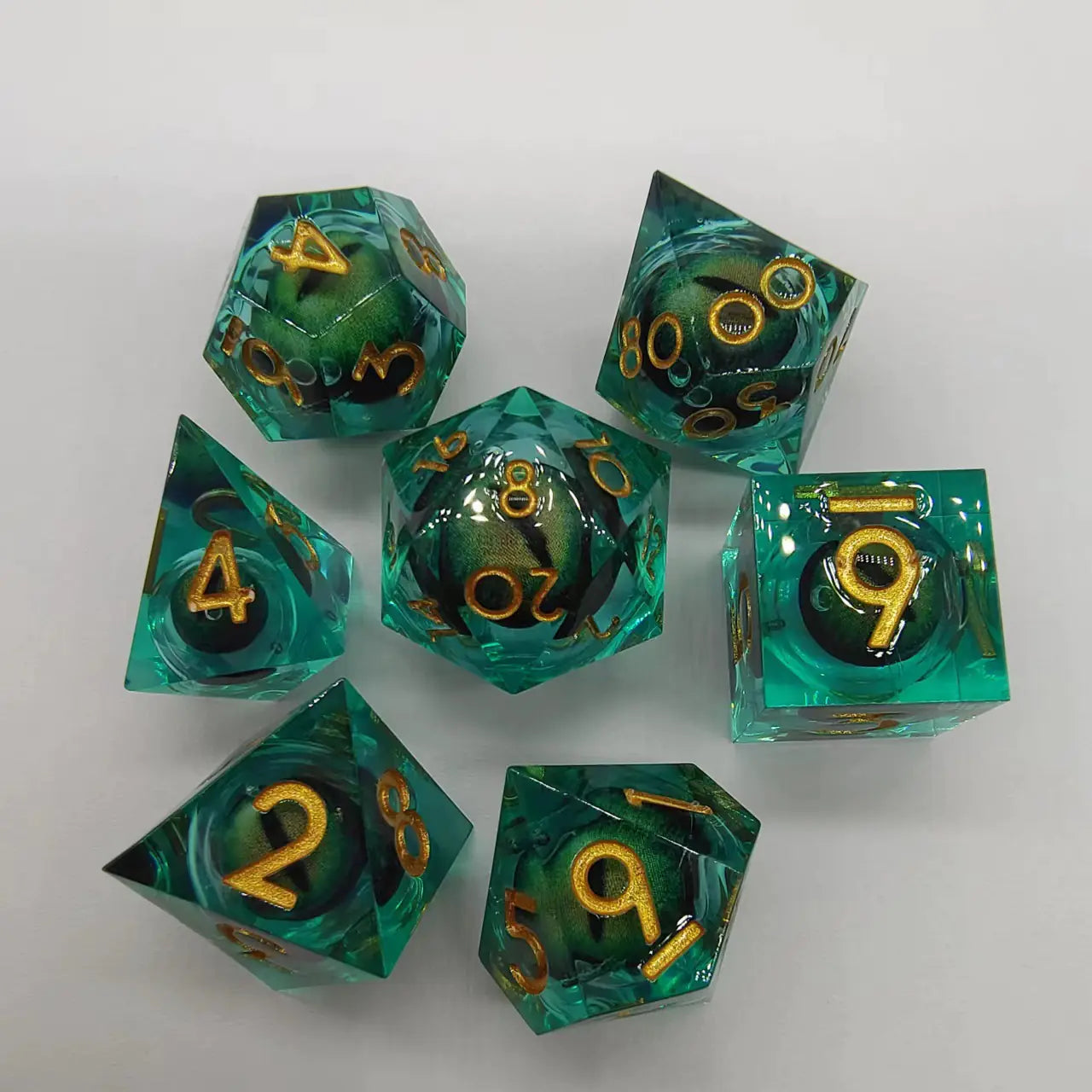 New Sharp Corner Resin Dice with Rotating Dragon Eye