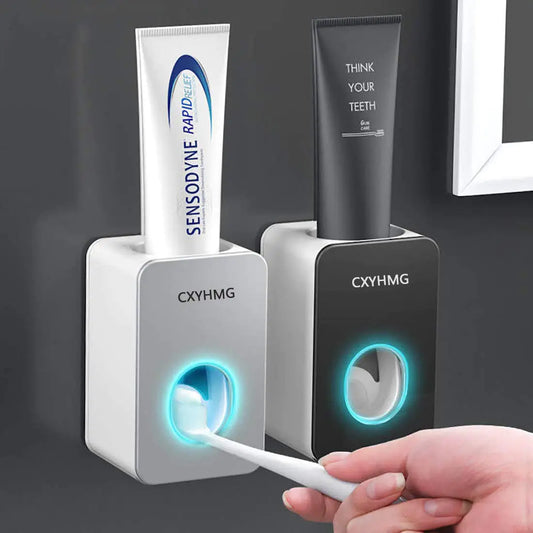 AutoEZ Toothpaste Dispenser Set - Wall Mount Suction for Family