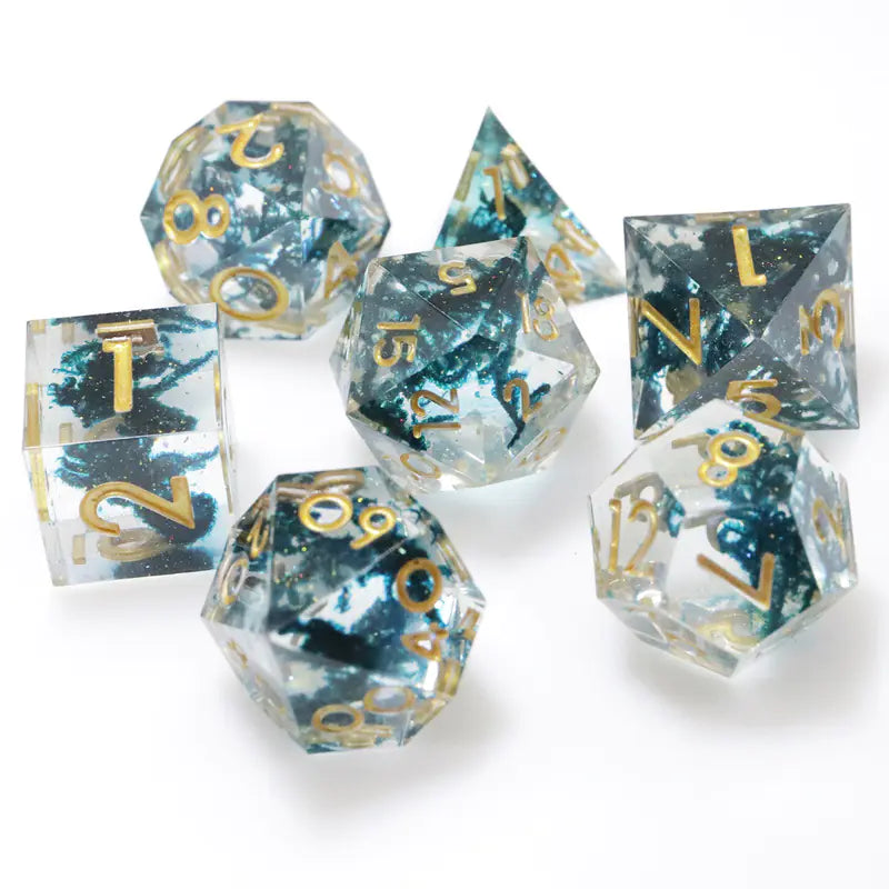 New Sharp Corner Resin Dice with Rotating Dragon Eye