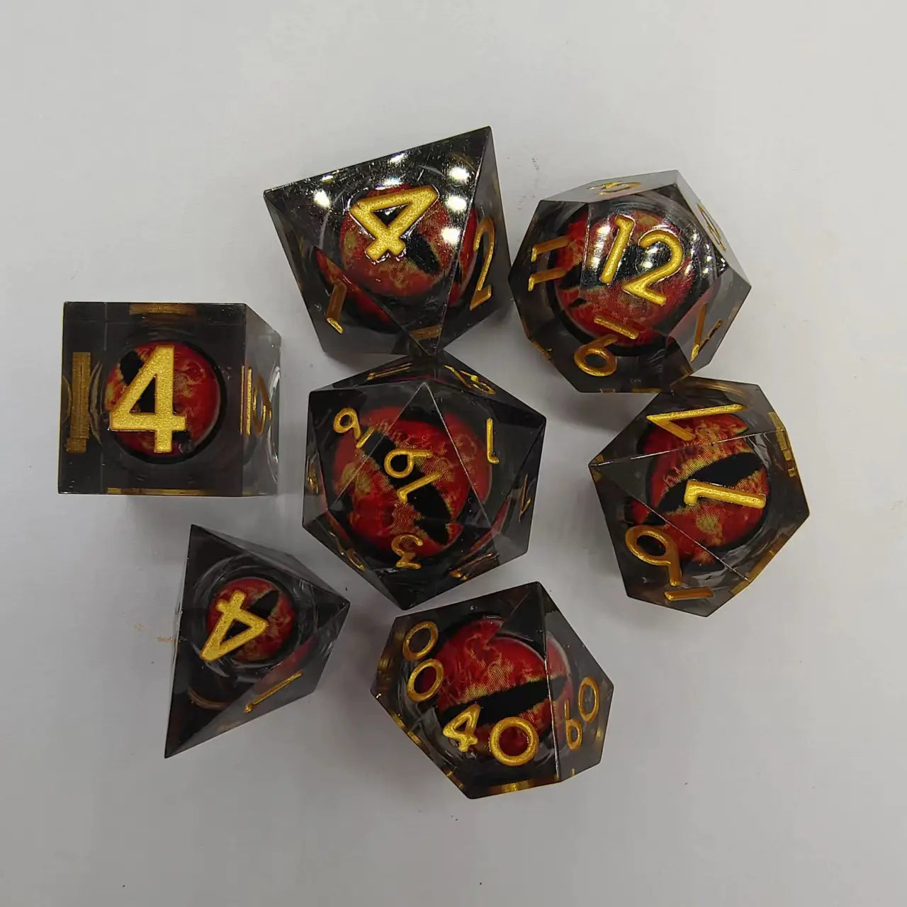 New Sharp Corner Resin Dice with Rotating Dragon Eye